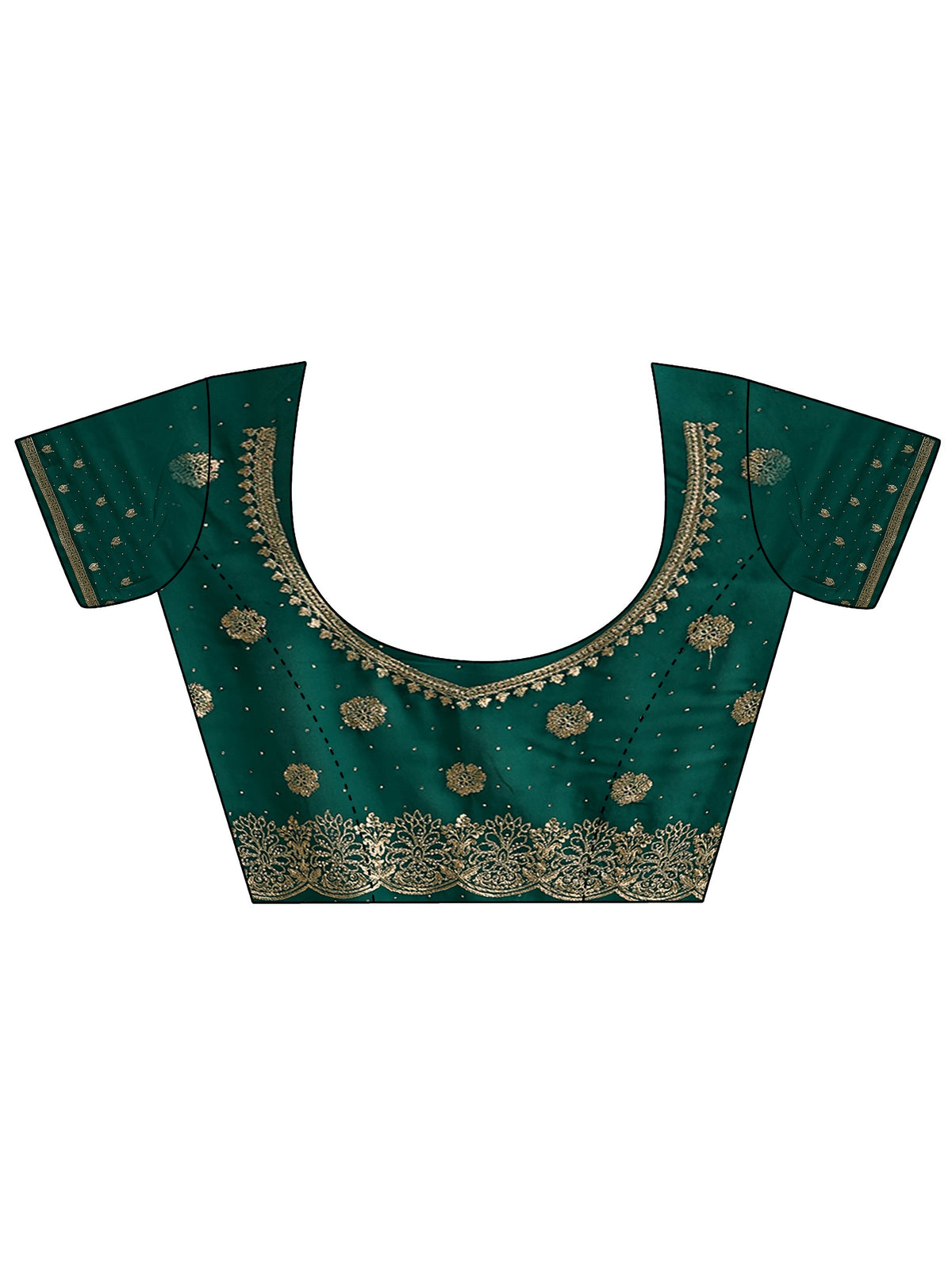 Libas Bottle Green Floral Embroidered Georgette Saree
