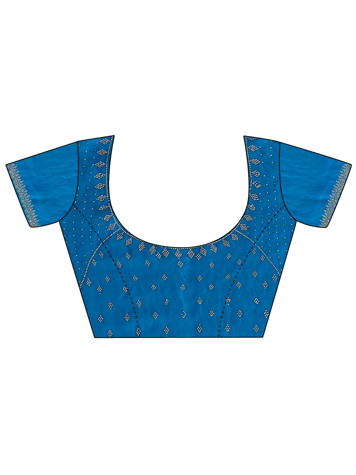 Libas Blue Solid Tissue Saree