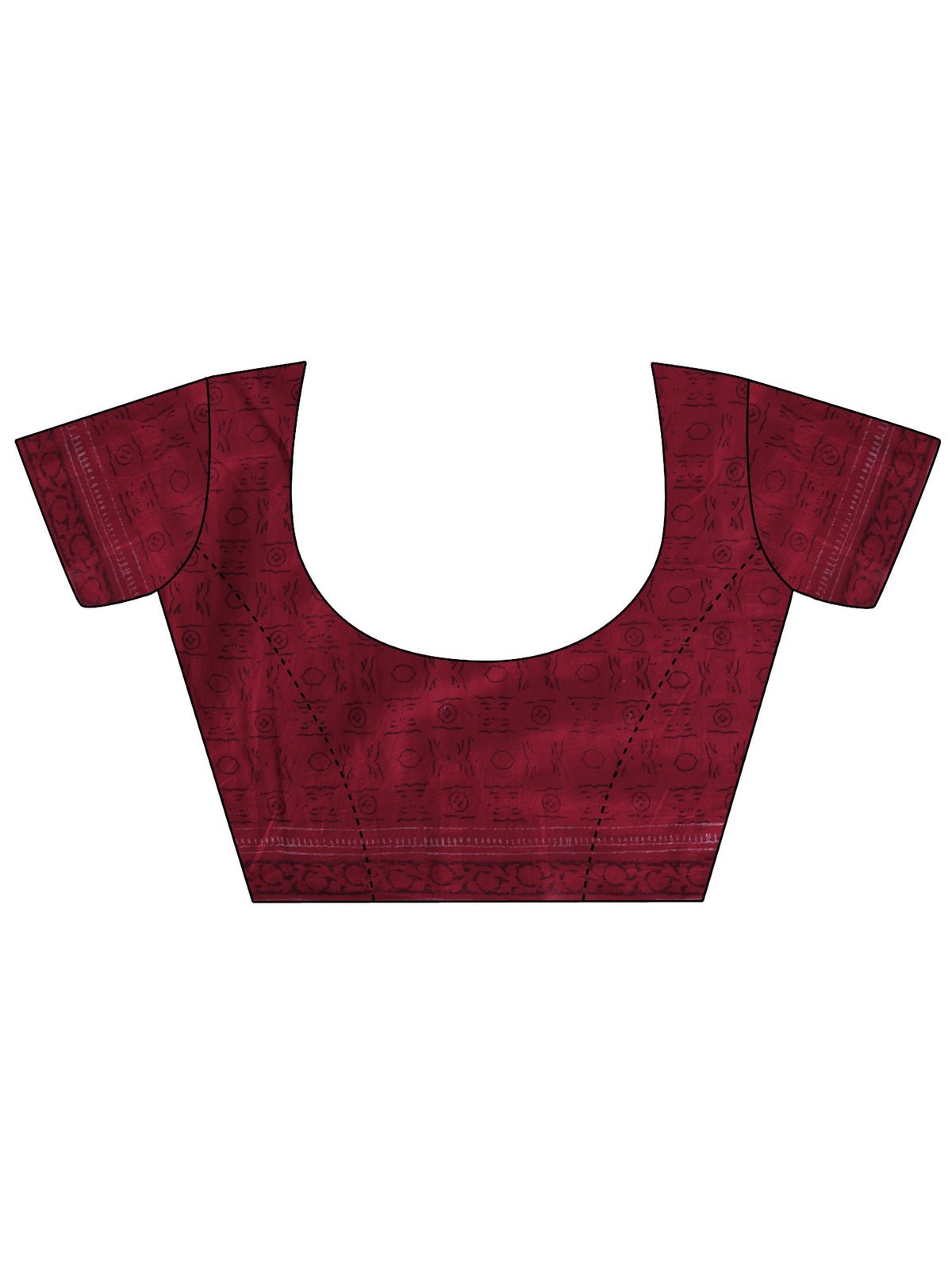 Libas Crimson Red Floral Printed Cotton Saree