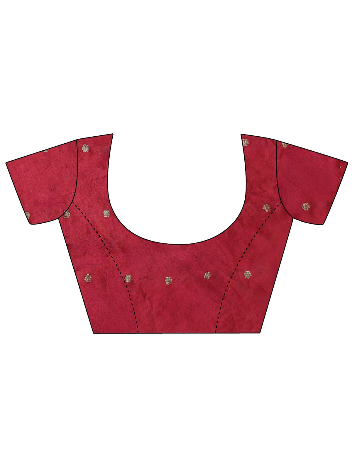 Libas Crimson Red Floral Printed Silk Blend Saree with Woven Border