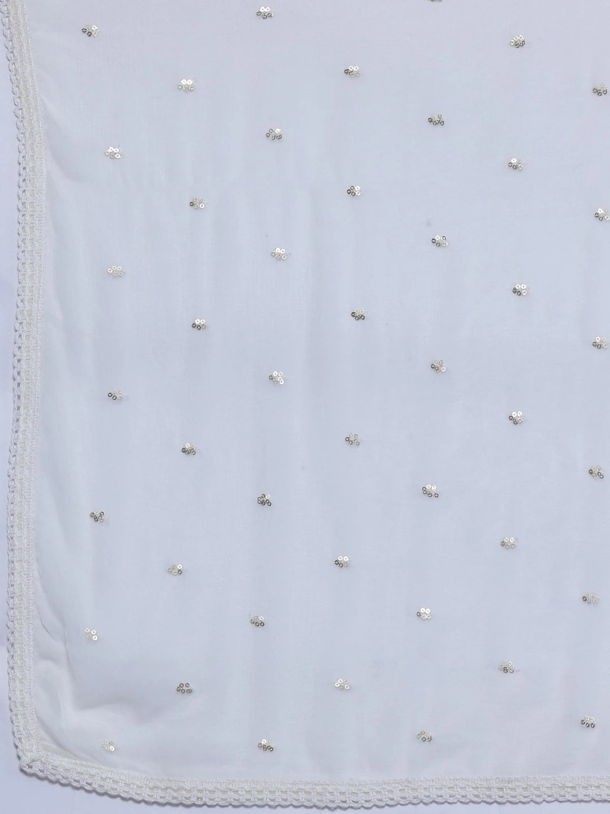 Libas Cream Printed Cotton A-Line Kurta With Palazzos & Dupatta