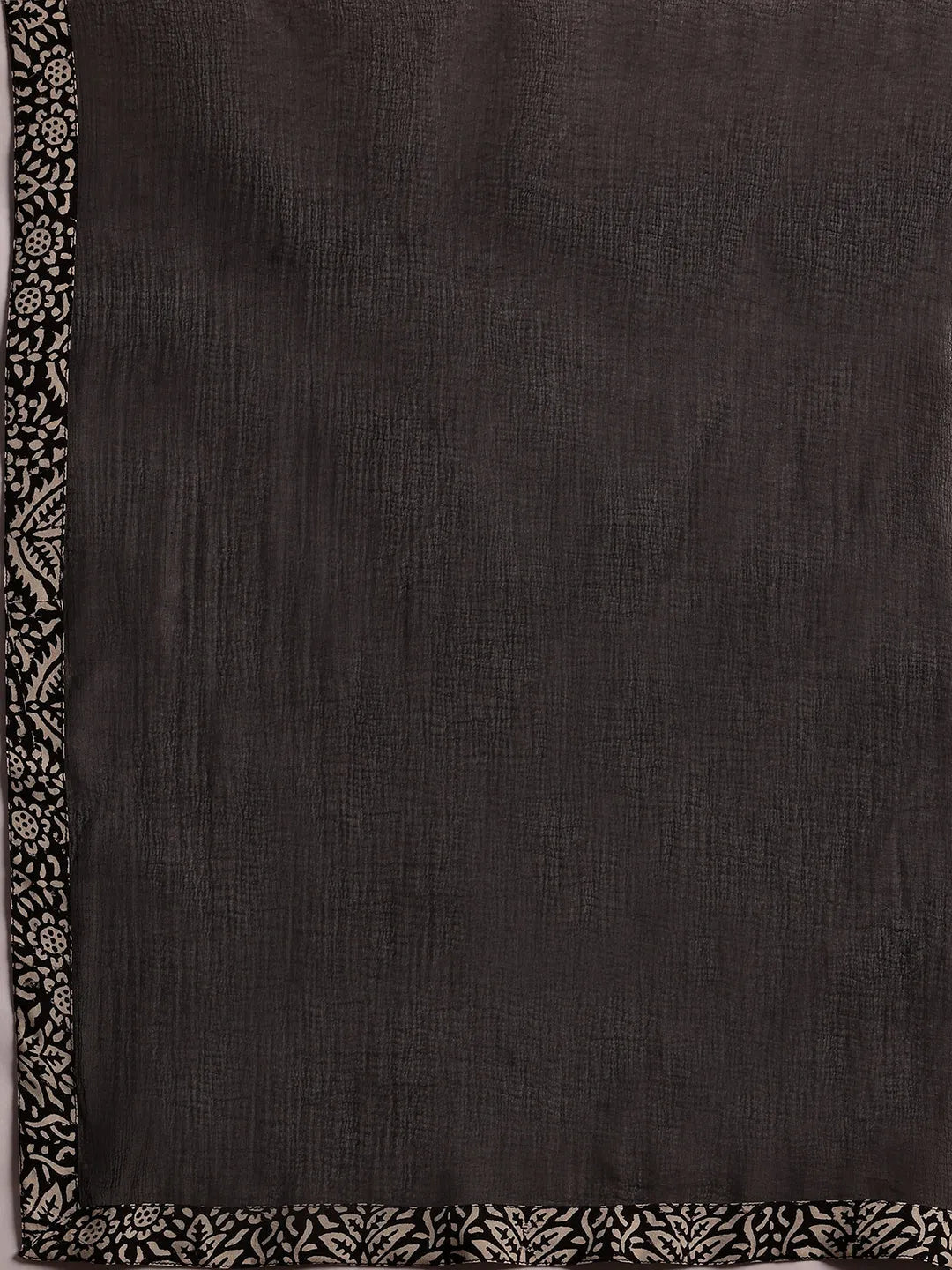 Libas Black Printed Cotton A-Line Kurta With Sharara & Dupatta