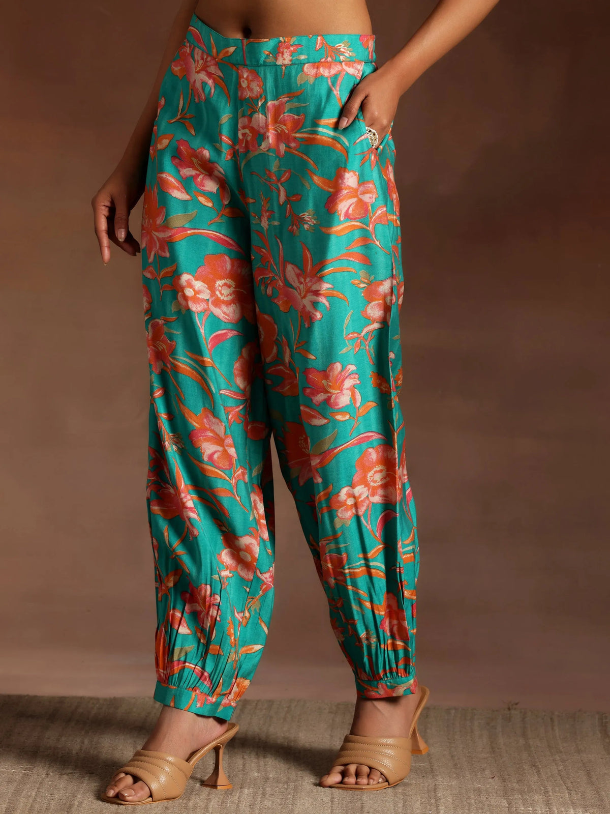 Gerua Blue Printed Silk Blend Co-Ords
