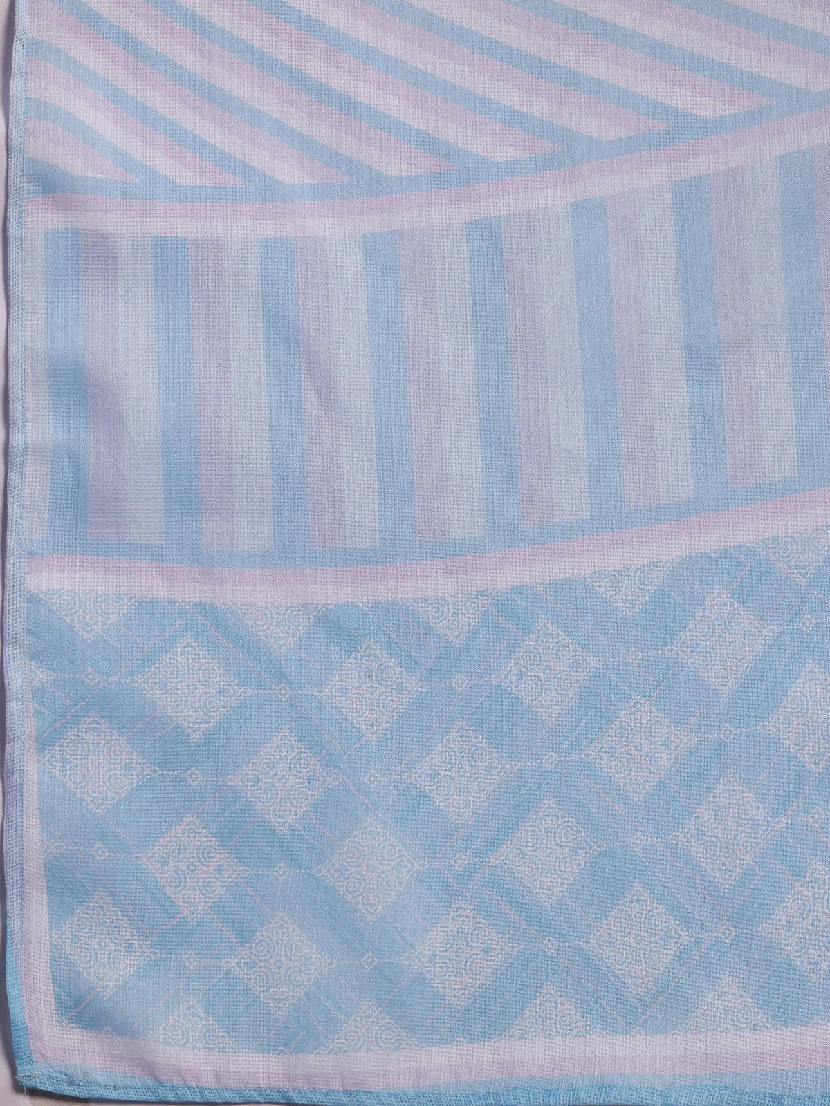 Libas Blue Embroidered Cotton Blend Straight Suit With Dupatta