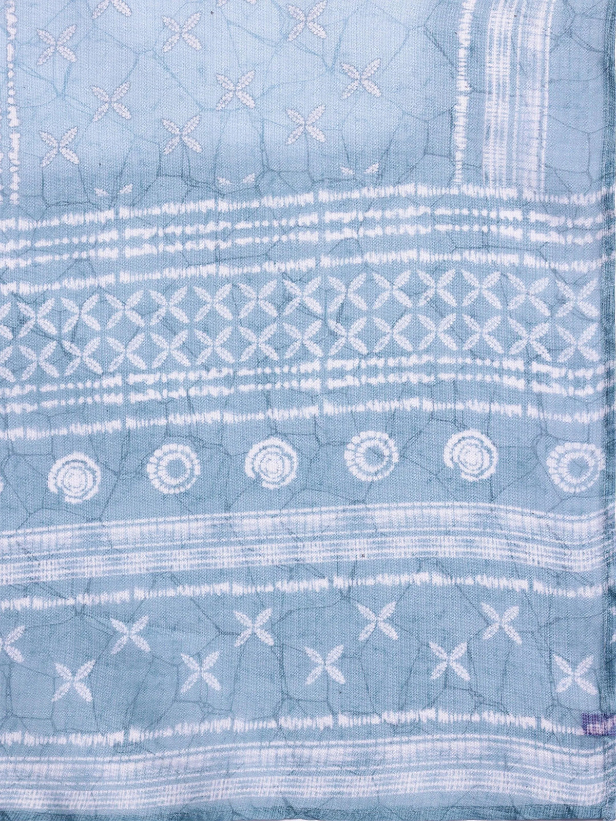 Libas Blue Yoke Design Cotton Straight Suit With Dupatta