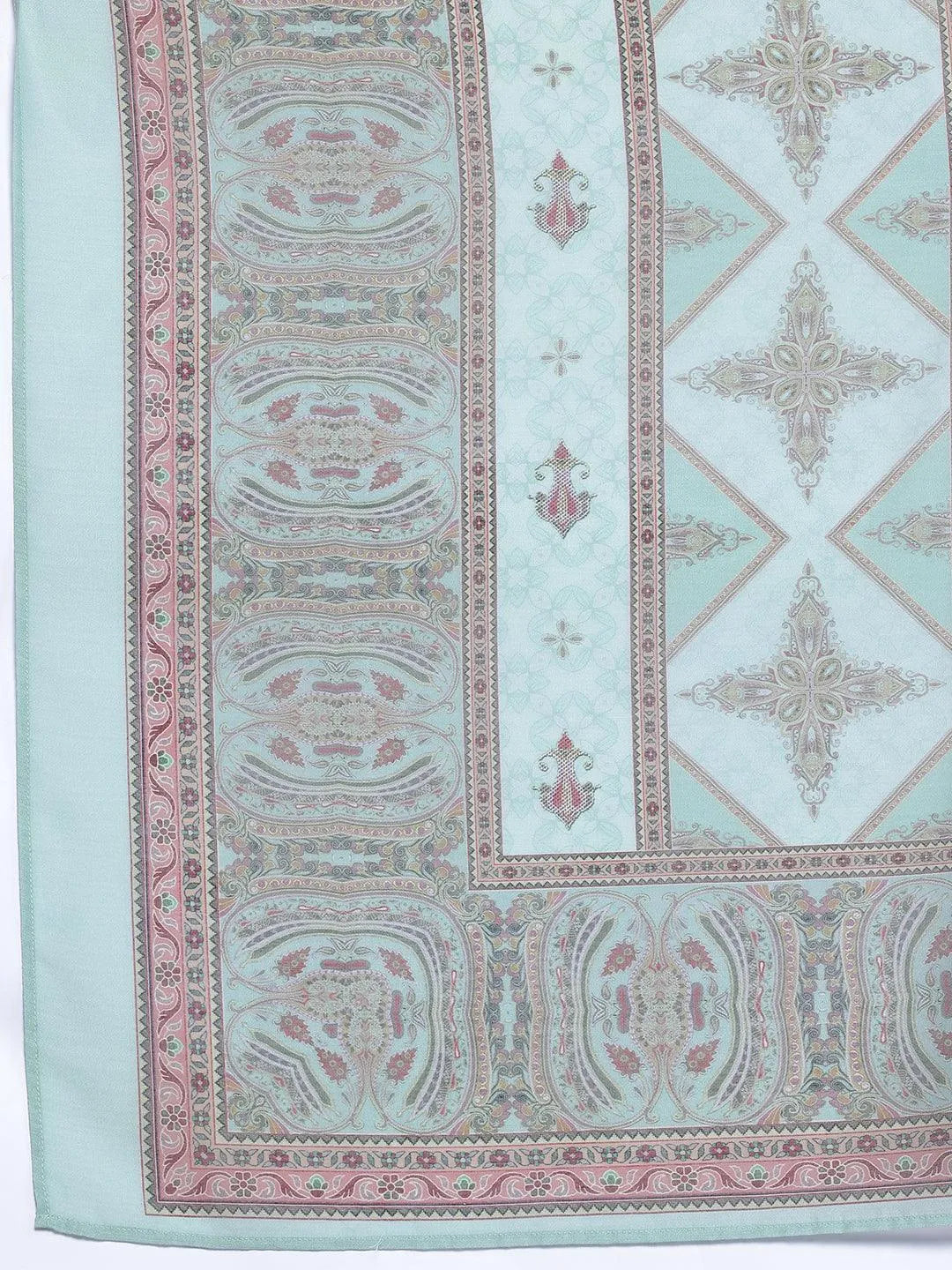Libas Green Printed Poly Crepe Straight Suit With Dupatta