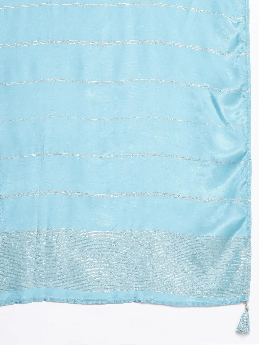 Libas Blue Woven Design Silk Blend Straight Suit With Dupatta