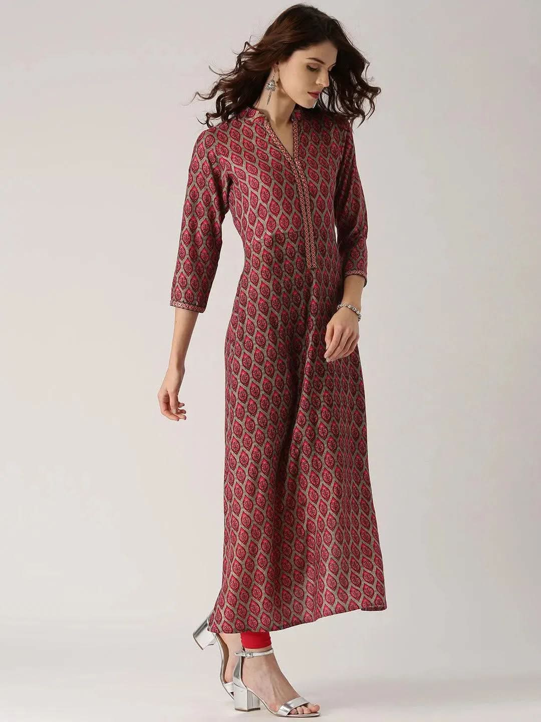 Libas Multicoloured Printed Rayon Kurta