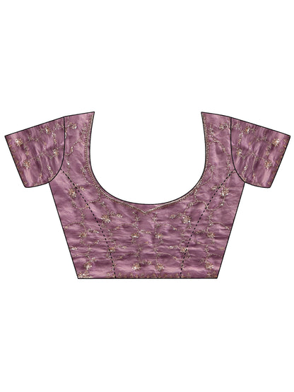 Libas Art Dusty Lavender Sequins Embellished Tissue Saree
