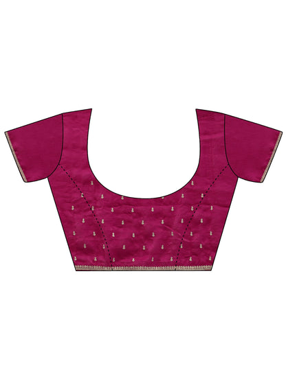 Libas Magenta Pink Embellished Tissue Saree