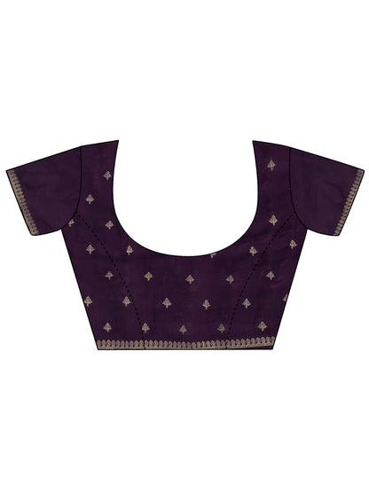 Libas Aubergine Purple Embroidered Tissue Saree