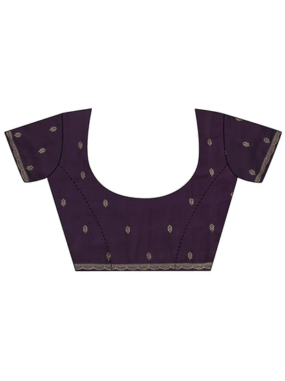 Libas Aubergine Purple Floral Embroidered Georgette Saree