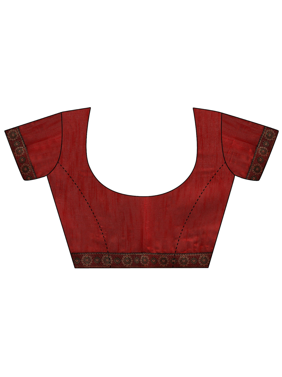 Libas Crimson Red Floral Printed Georgette Saree