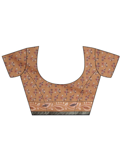 Libas Multi Colour Kalamkari Print Cotton Blend Saree