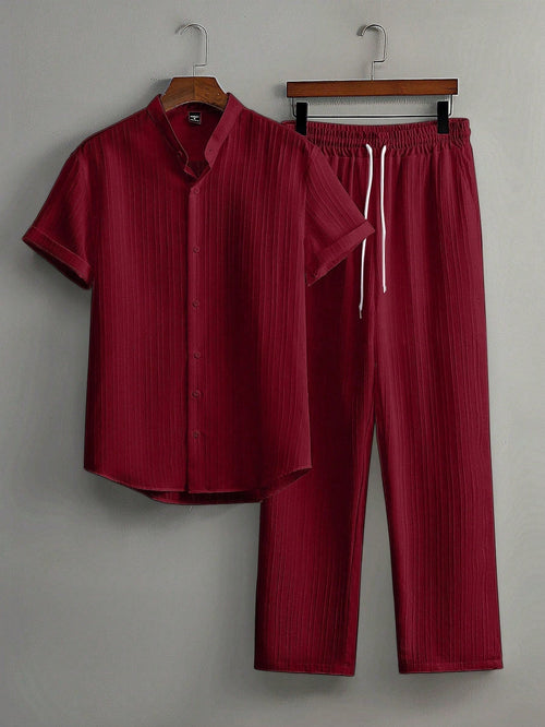 Premium Maroon shirt & track Pent Co-ord set For Man -Lafabrila