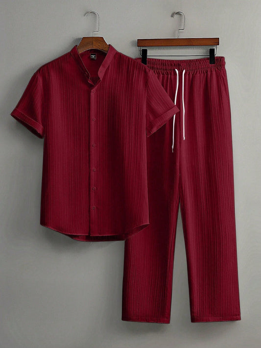 Premium Maroon shirt & track Pent Co-ord set For Man -Lafabrila