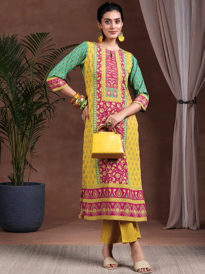 Libas Multi Printed Poly Crepe Straight Kurta Set