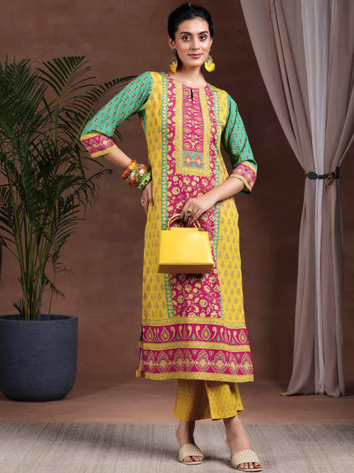 Libas Multi Printed Poly Crepe Straight Kurta Set