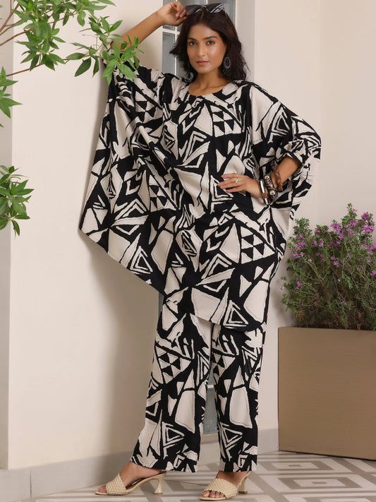Libas Black Printed Rayon Co-Ords