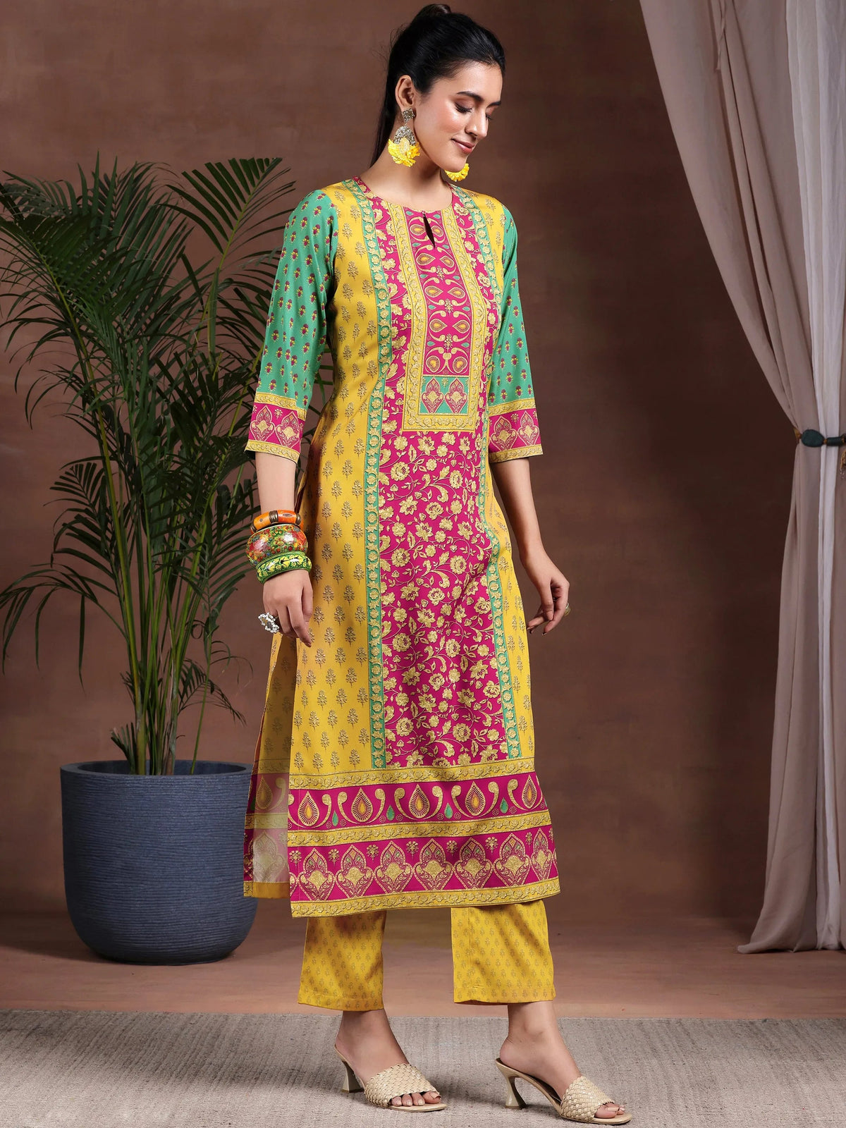 Libas Multi Printed Poly Crepe Straight Kurta Set