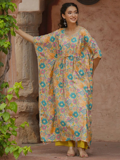 Libas Multicoloured Printed Silk Blend Co-Ords