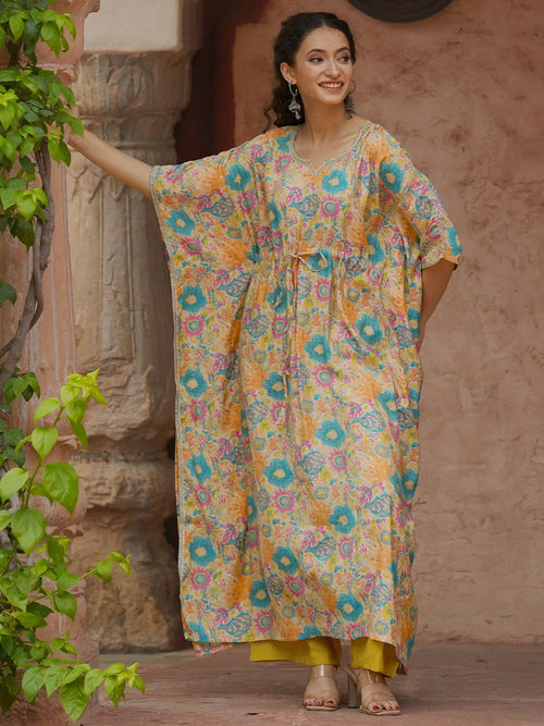 Libas Multicoloured Printed Silk Blend Co-Ords