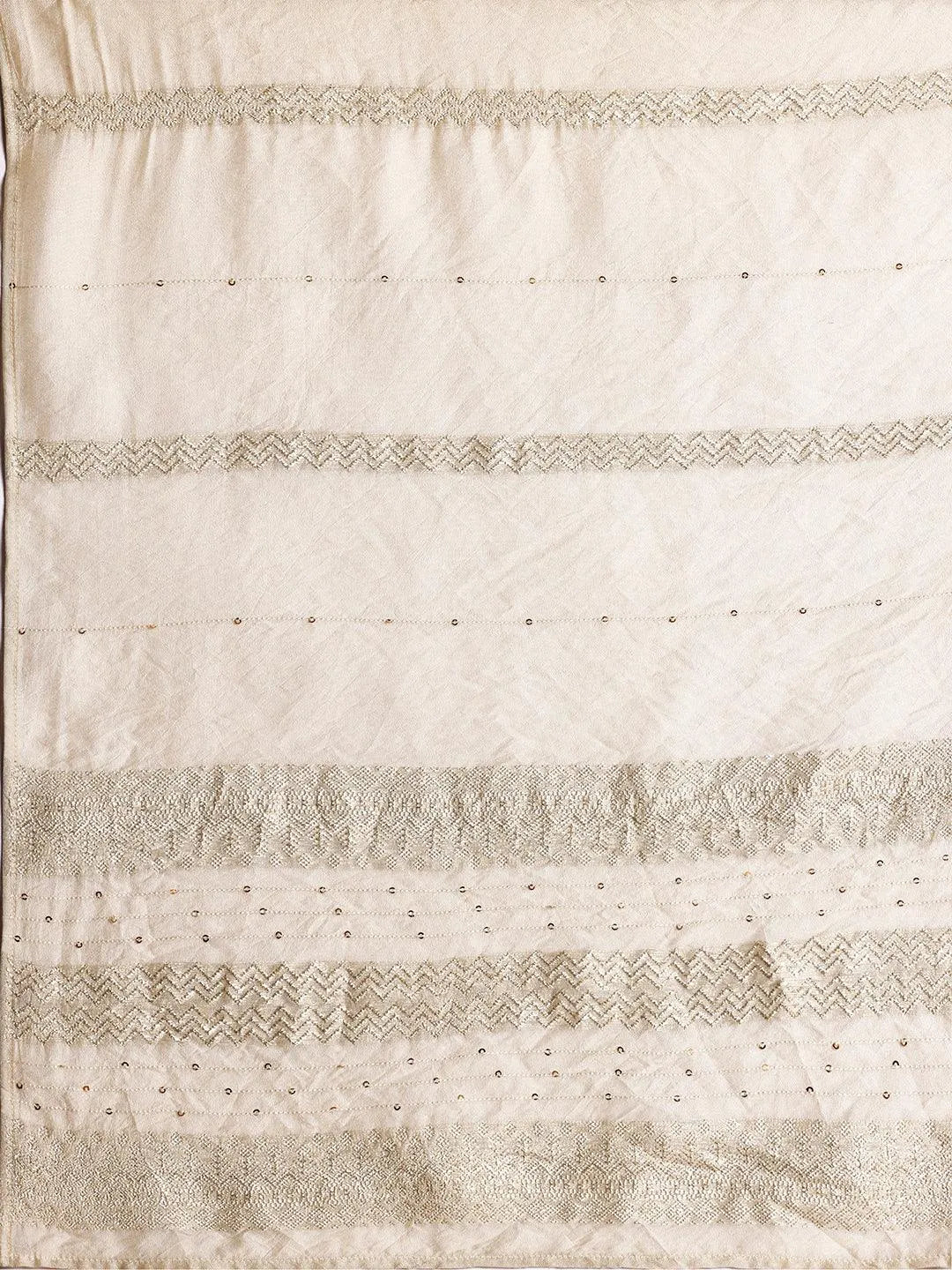 Gerua Off White Yoke Design Silk Blend Straight Suit With Dupatta