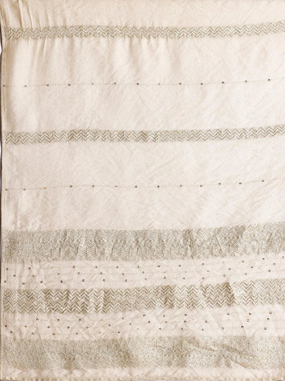 Gerua Off White Yoke Design Silk Blend Straight Suit With Dupatta