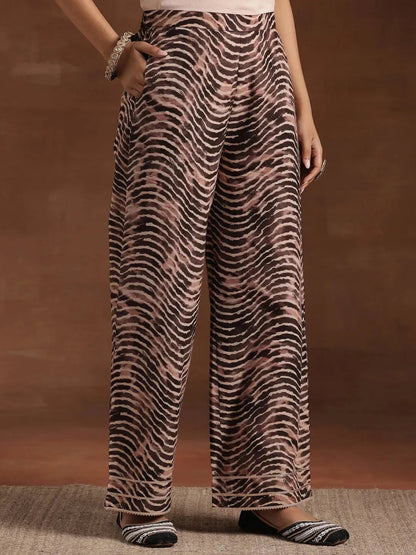Libas Black Printed Cotton Straight Suit With Dupatta