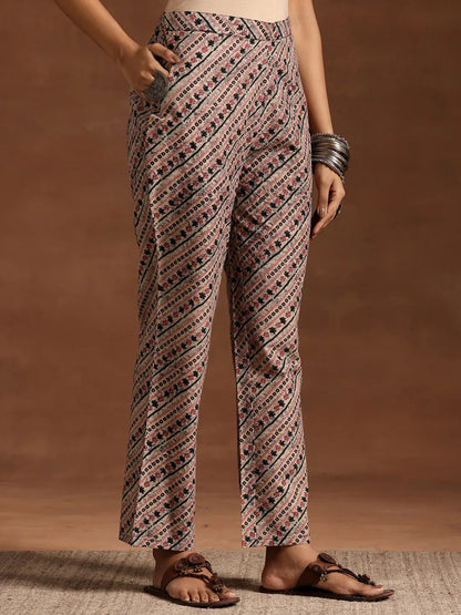 Libas Black Printed Cotton Straight Kurta Set