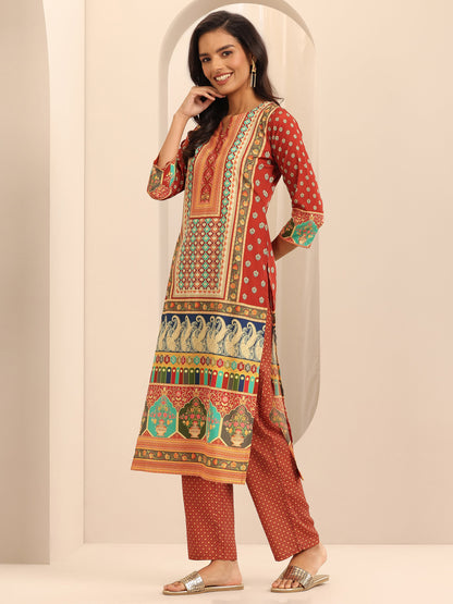 Libas Multi Printed Poly Crepe Straight Kurta Set