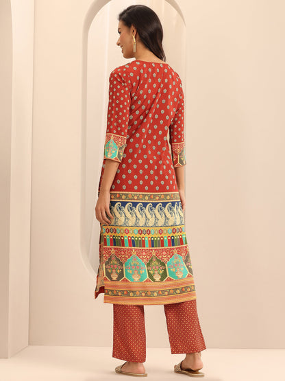 Libas Multi Printed Poly Crepe Straight Kurta Set