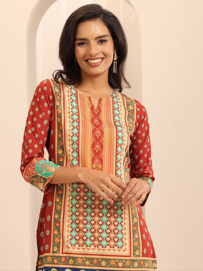 Libas Multi Printed Poly Crepe Straight Kurta Set