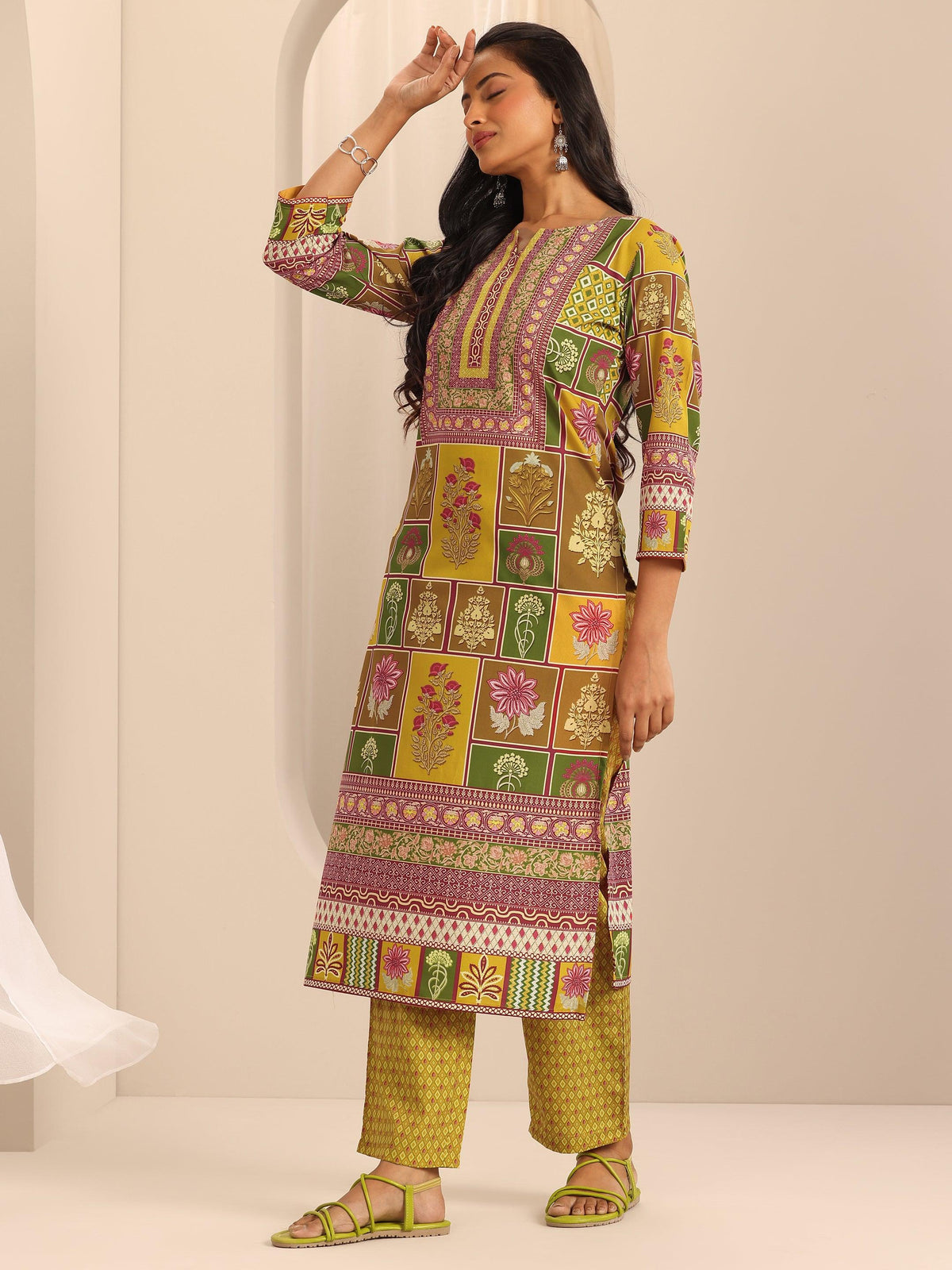 Libas Multi Printed Poly Crepe Straight Kurta Set
