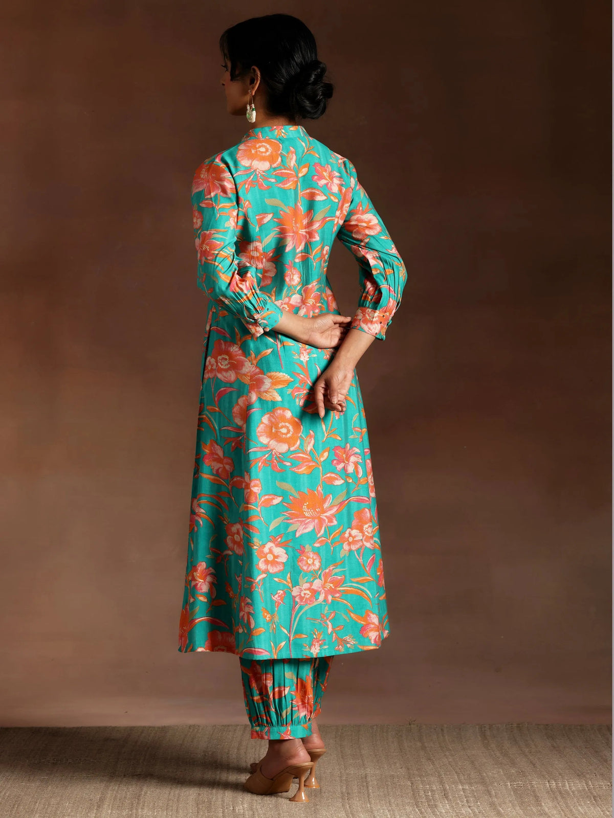 Gerua Blue Printed Silk Blend Co-Ords
