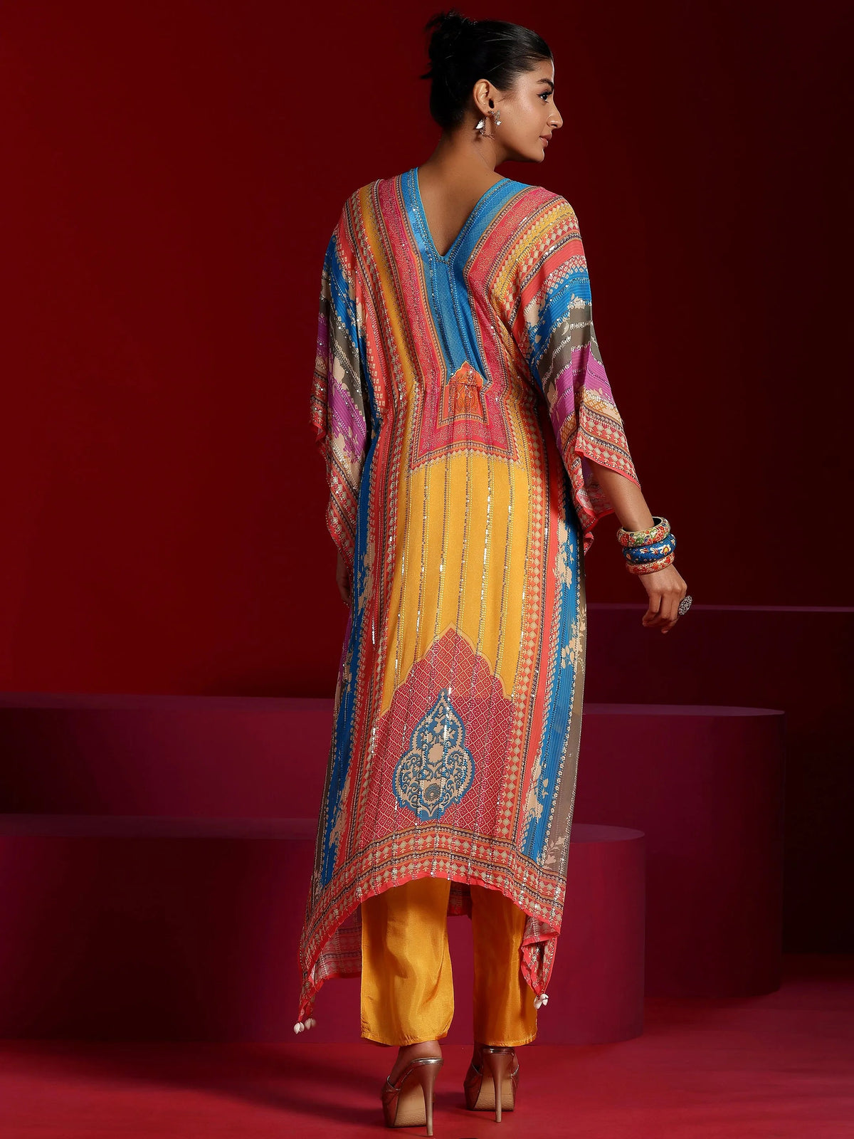 Libas Art Multi Printed Poly Georgette 3 Piece Co-Ords