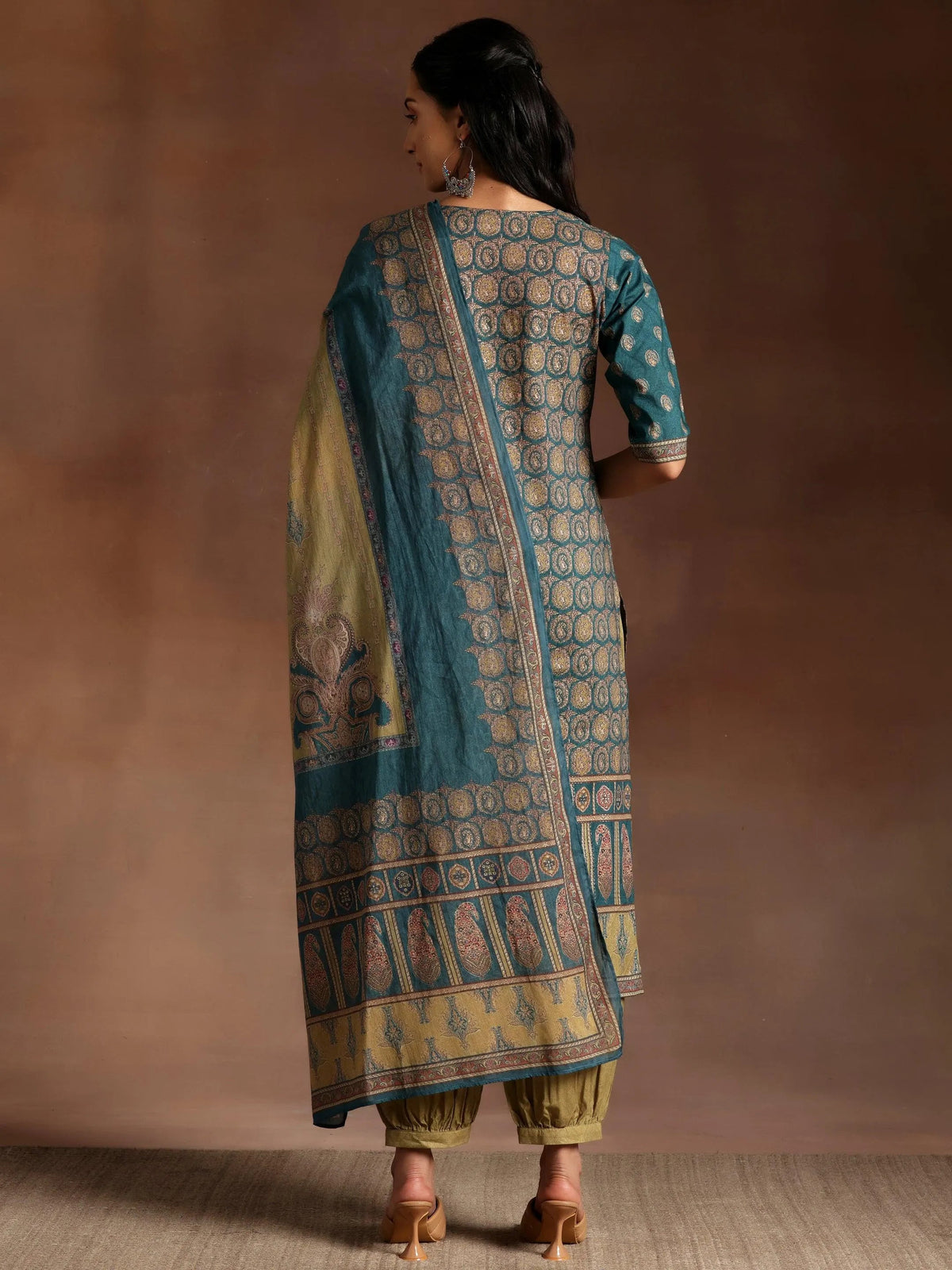 Libas Multicoloured Printed Crepe Straight Suit With Dupatta
