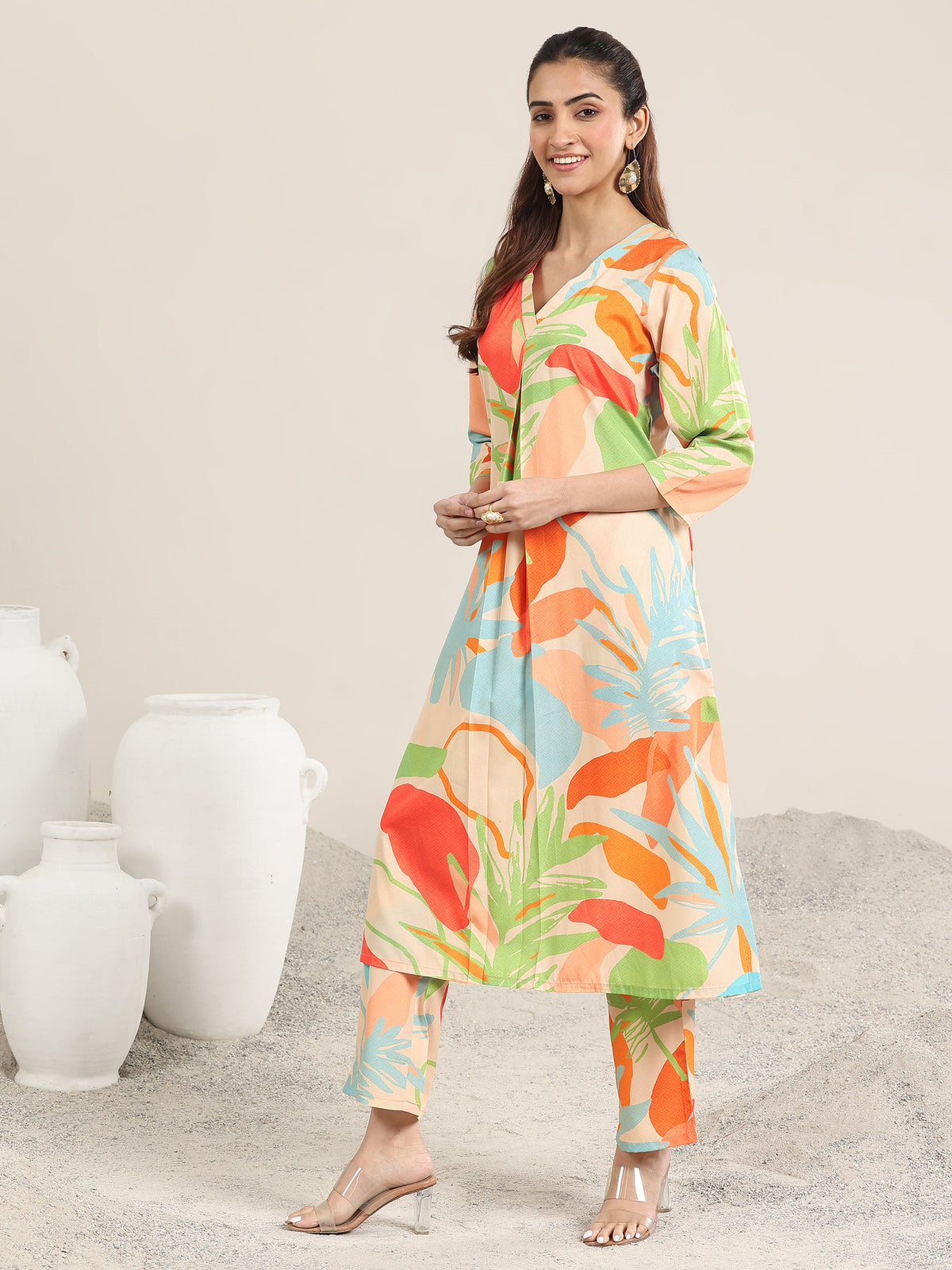 Libas Multi Printed Poly Crepe Co-Ord sets