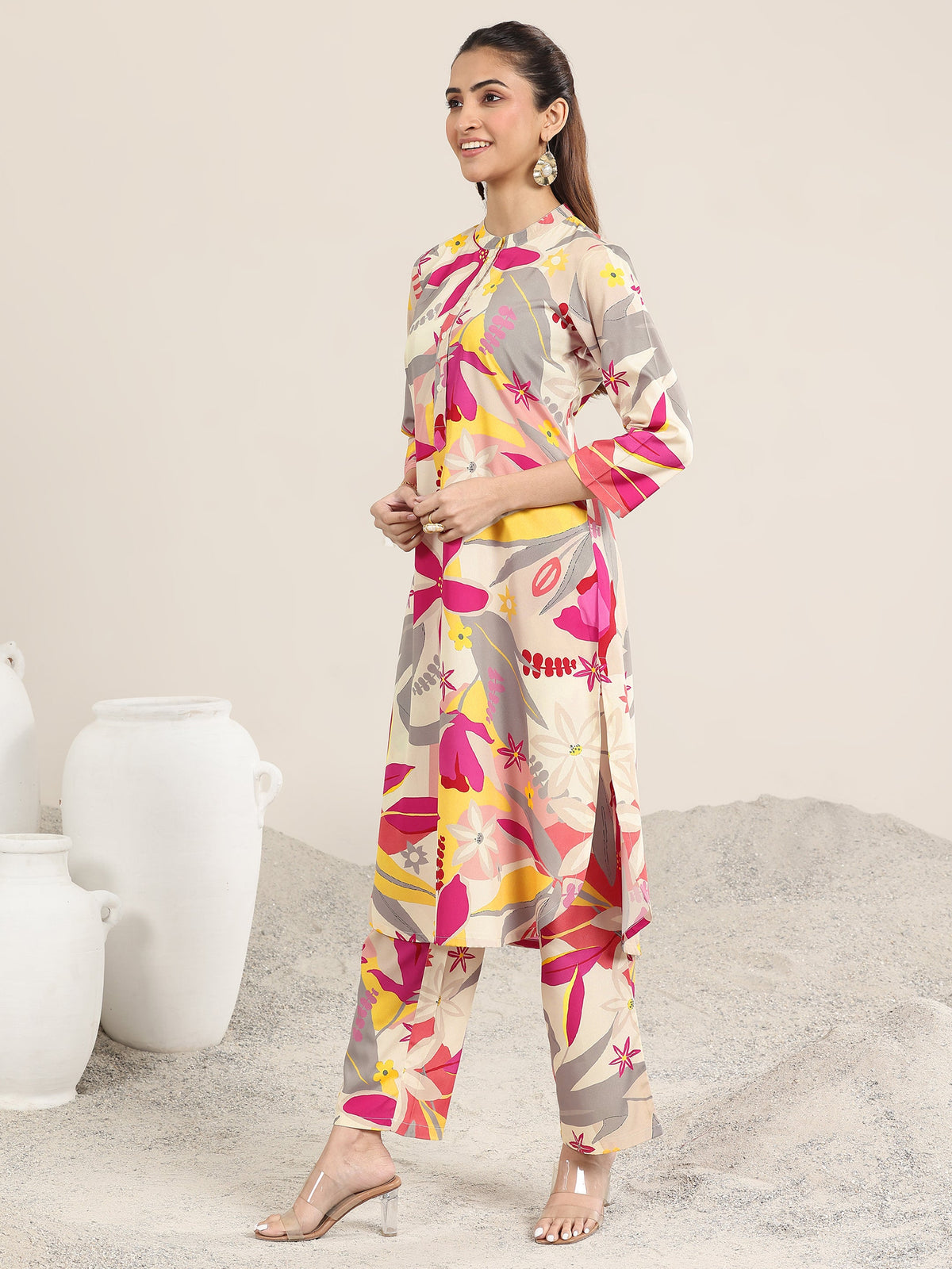 Libas Multi Printed Poly Crepe Co ord sets