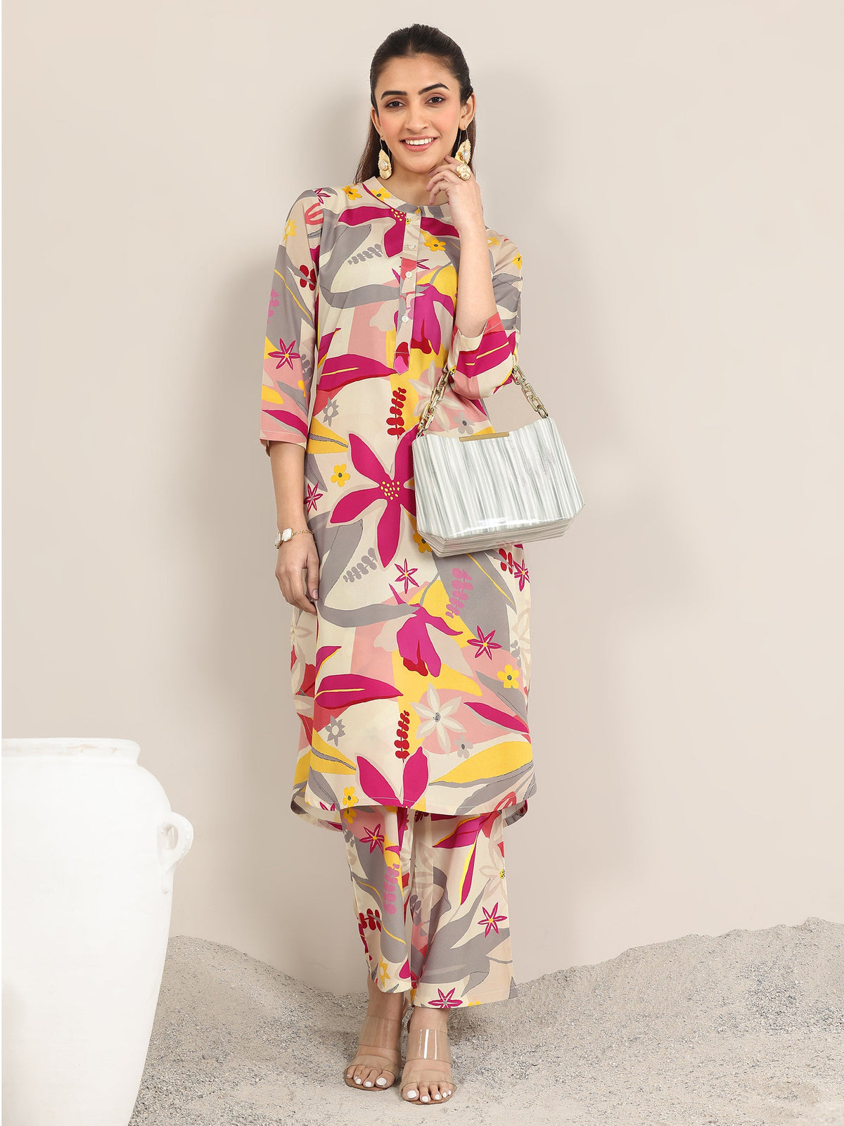 Libas Multi Printed Poly Crepe Co ord sets