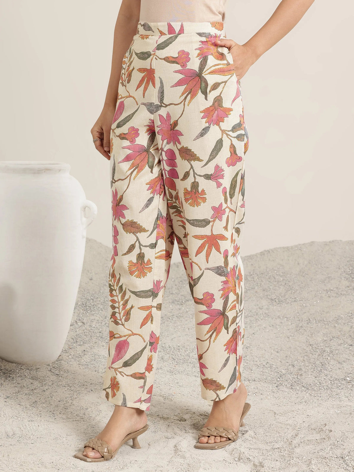 Libas Off White Printed Cotton Co-Ord Sets