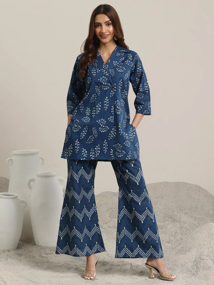 Libas Indigo Printed Cotton Co-Ord sets