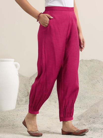 Libas Pink Printed Silk Blend Straight Suit With Dupatta