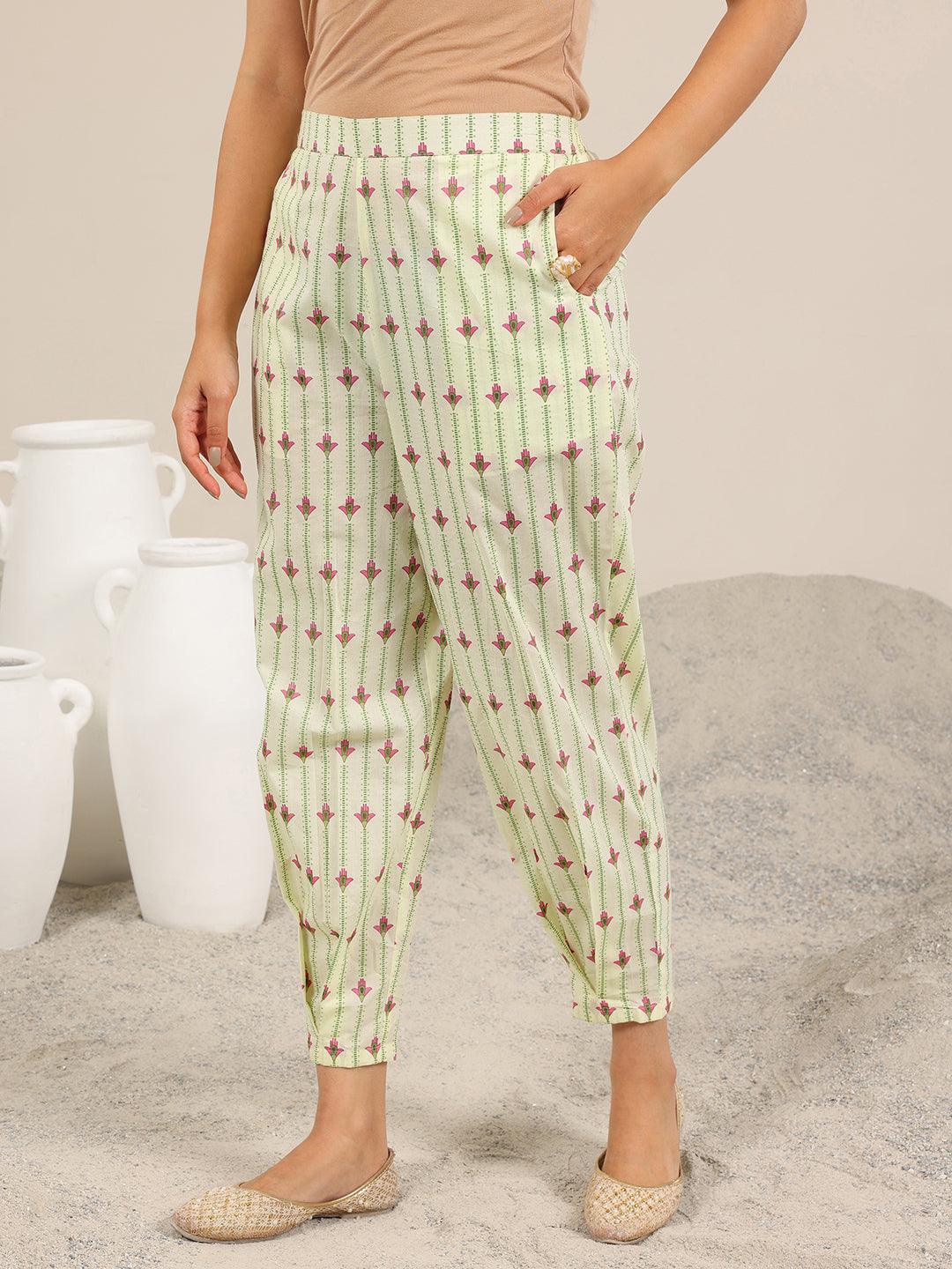 Libas Off White Printed Pure Cotton Straight Kurta Set