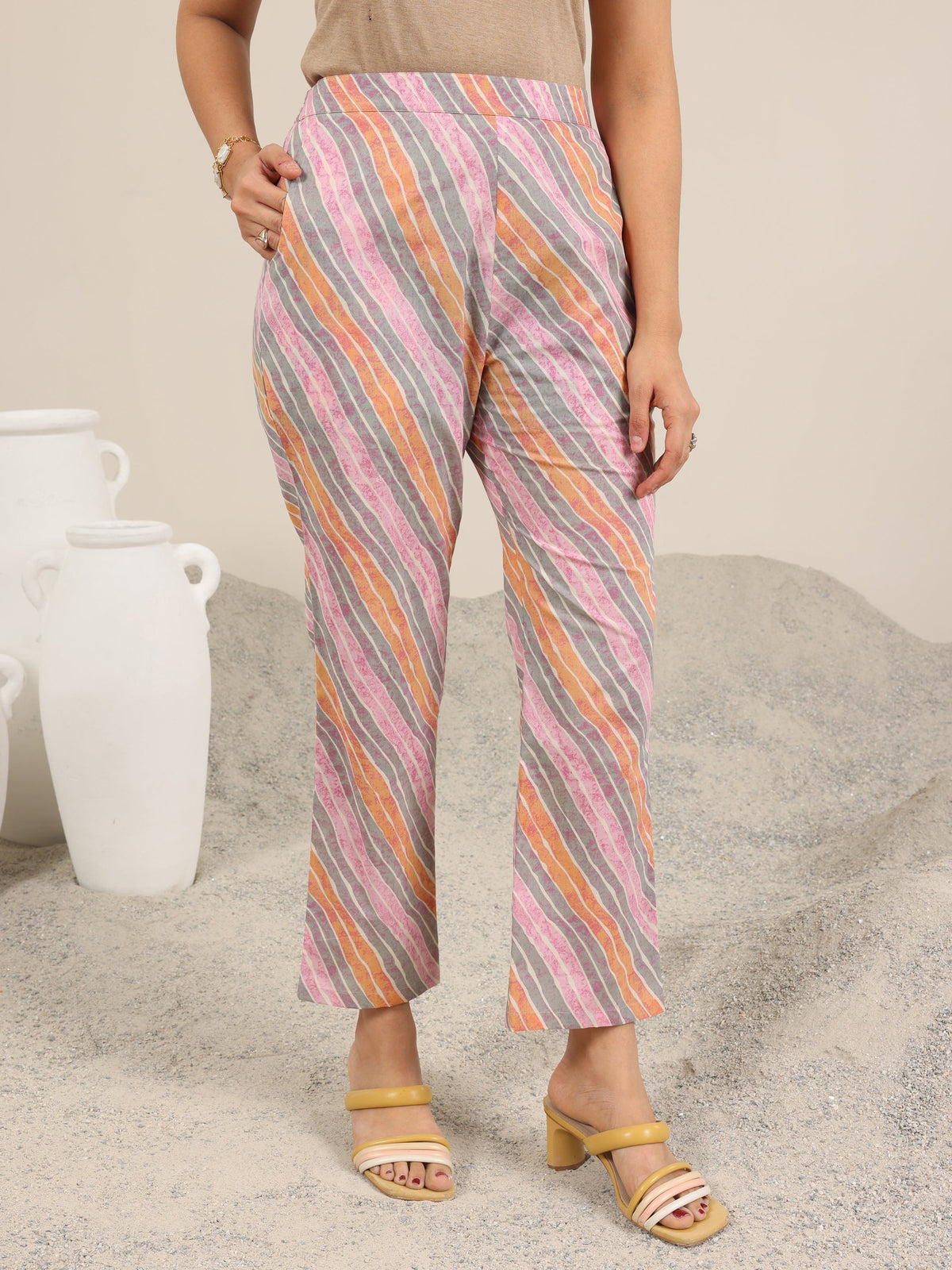 Libas Off White Printed Pure Cotton Straight Kurta Set