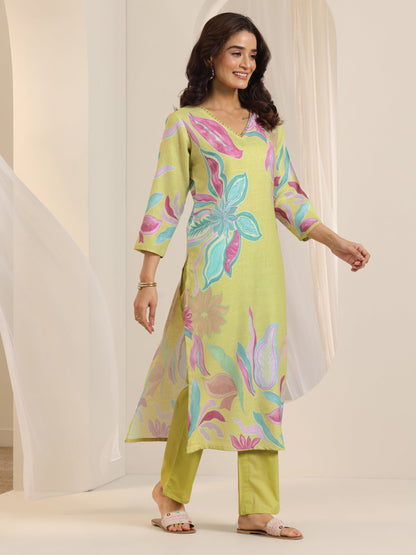 Libas Multi Printed Cotton Blend Straight Suit Set With Dupatta