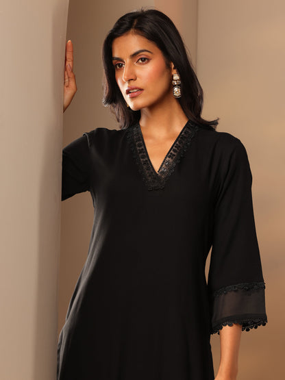 Libas Black Embellished Rayon Co-Ord Sets
