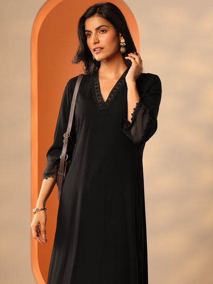 Libas Black Embellished Rayon Co-Ord Sets