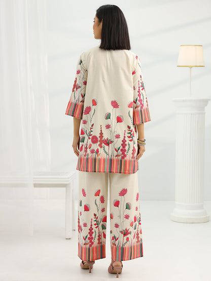 Libas Off White Printed Cotton Co-Ord Sets
