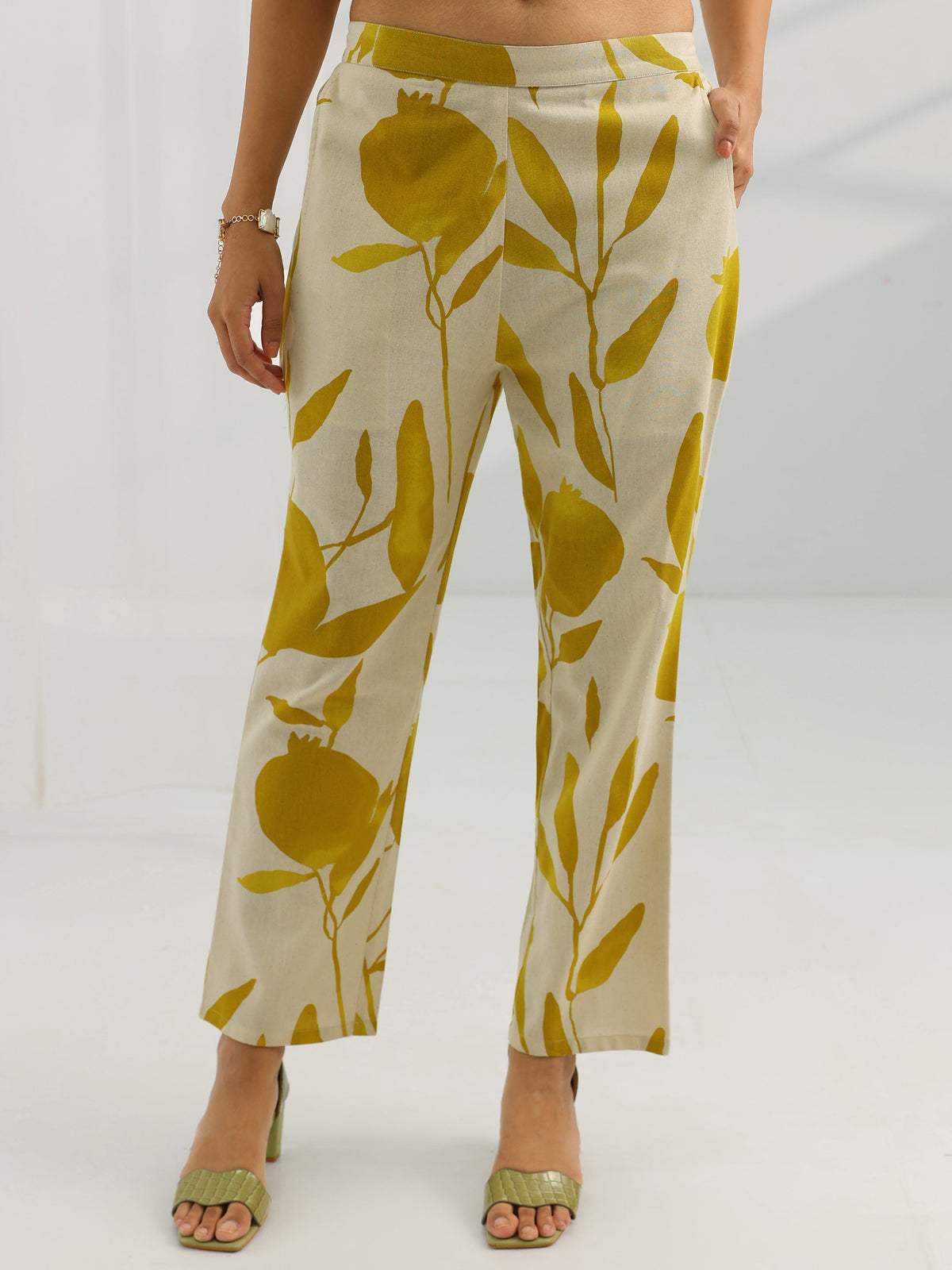 Libas Off White Printed Cotton Straight Kurta Set